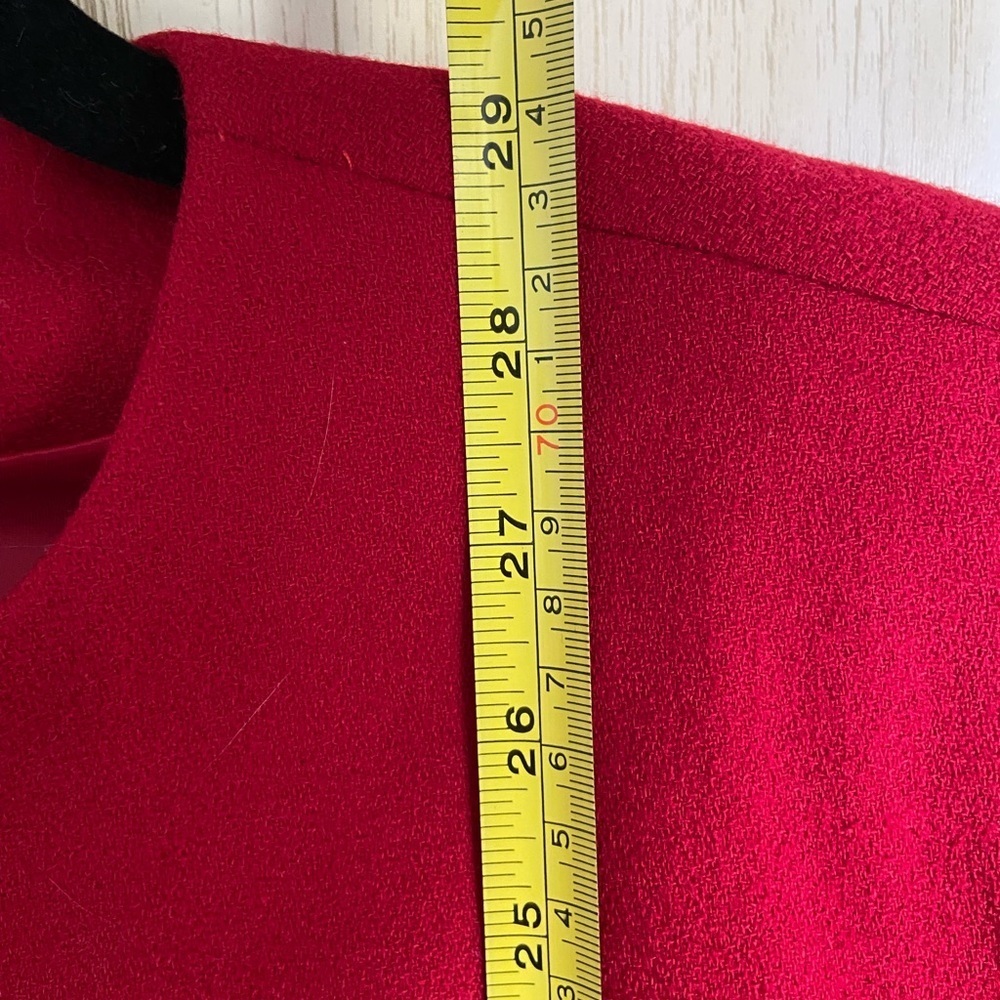 CHRISTIAN DIOR Vintage Pure Red Full Suit w/Pleat Skirt Gold Buttons sz 12 - Picture 15 of 16